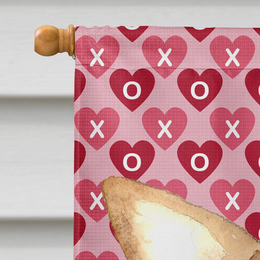 Chihuahua Hearts and Love House Flag 28x40 Porch Sleeve Pole Decorative Outside Yard Banner Artwork Wall Hanging, Polyester