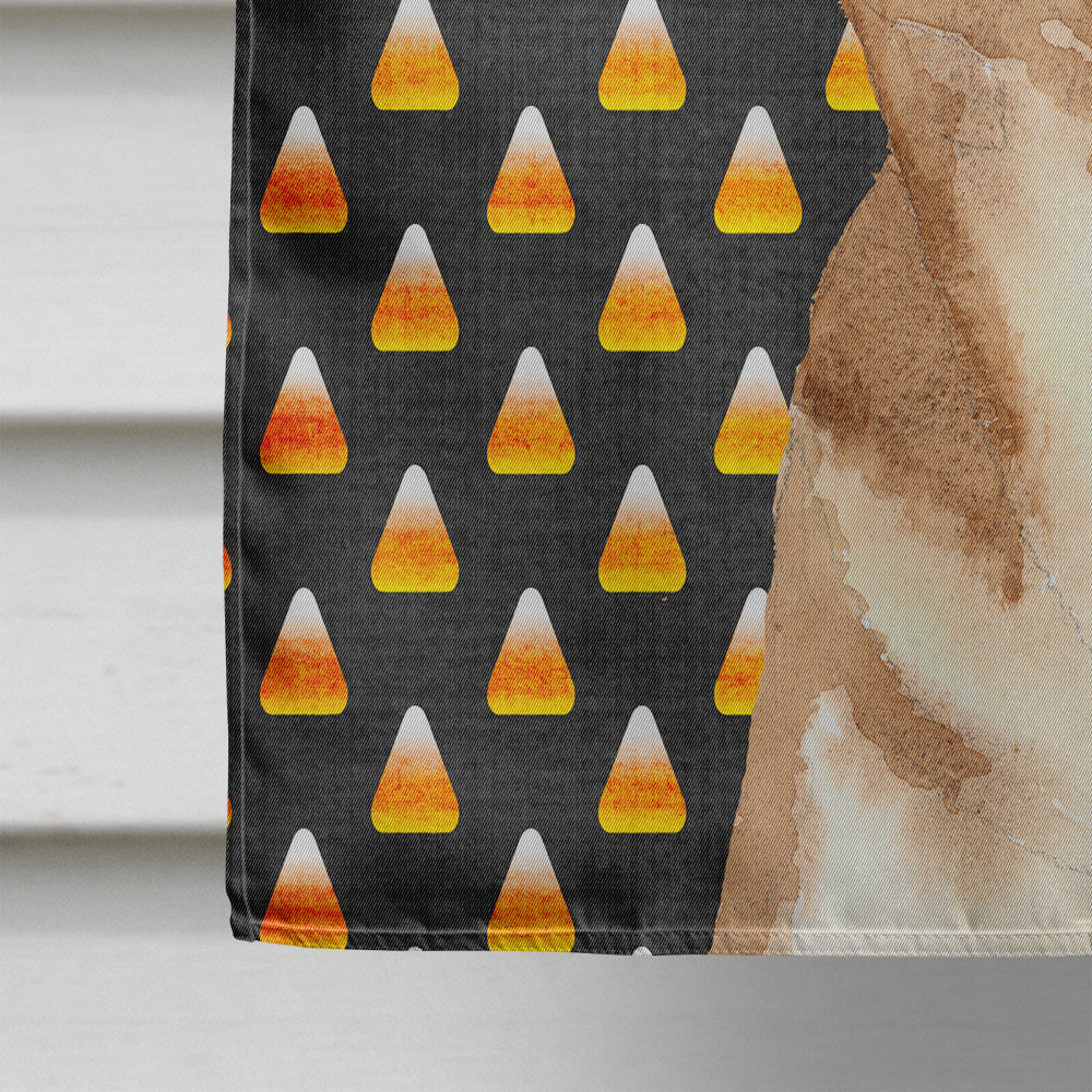 Chihuahua Candy Corn Halloween House Flag 28x40 Porch Sleeve Pole Decorative Outside Yard Banner Artwork Wall Hanging, Polyester