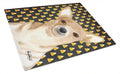Chihuahua Candy Corn Halloween Cutting Board Tempered Glass Kitchen Cutting Surface, Heat Resistant Chopping, Non-Slip Feet, Food Prep & Serving
