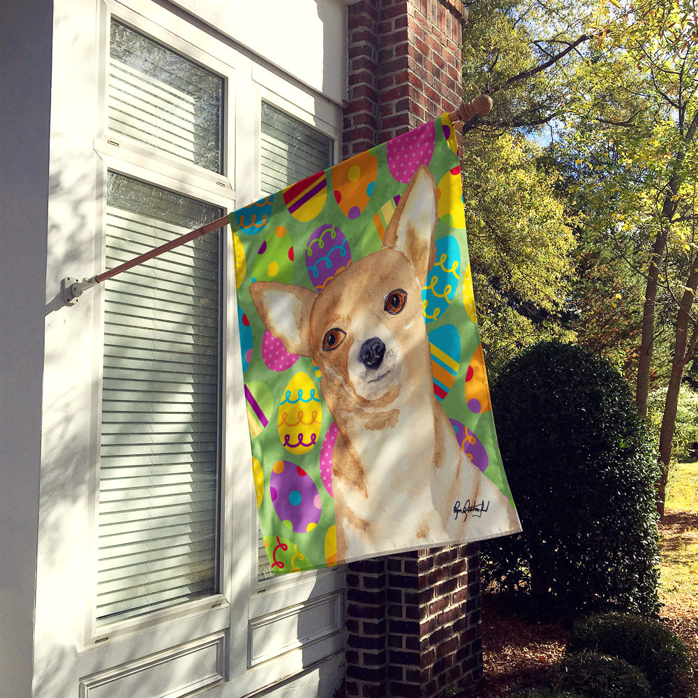 Chihuahua Easter Eggs House Flag 28x40 Porch Sleeve Pole Decorative Outside Yard Banner Artwork Wall Hanging, Polyester