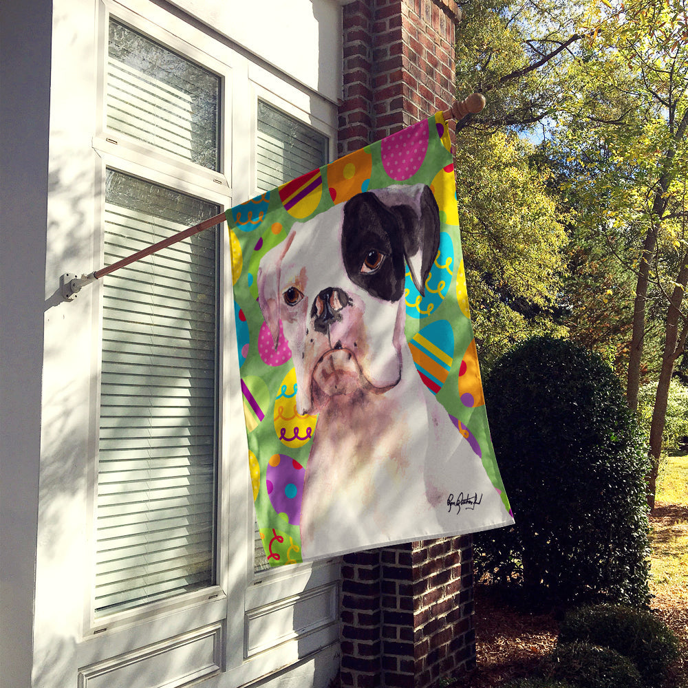White Boxer Easter Eggs House Flag 28x40 Porch Sleeve Pole Decorative Outside Yard Banner Artwork Wall Hanging, Polyester