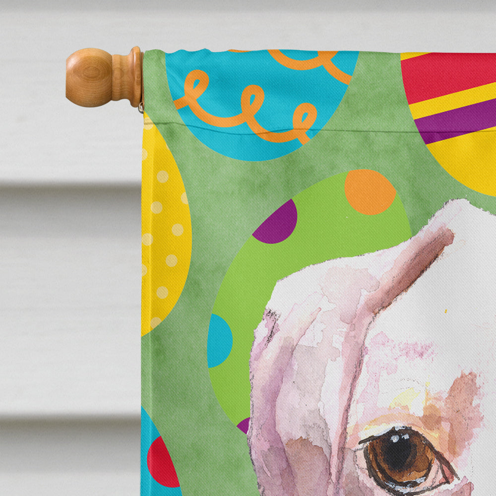 White Boxer Easter Eggs House Flag 28x40 Porch Sleeve Pole Decorative Outside Yard Banner Artwork Wall Hanging, Polyester