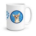 Blue Chihuahua Wipe your Paws Ceramic Coffee Mug 15 oz Decorative Large C Handle Mug Cup for Tea, Cocoa Hot Chocolate