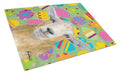 Goat Easter Eggs Cutting Board Tempered Glass Kitchen Cutting Surface, Heat Resistant Chopping, Non-Slip Feet, Food Prep & Serving