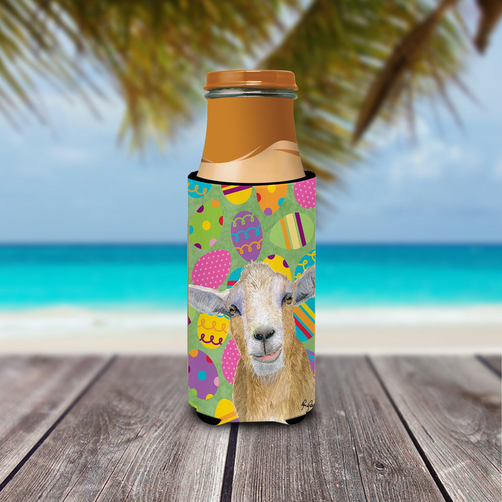 Goat Easter Eggs Slim Can Hugger , Insulated Foam Hugger for 12 oz Slim Cans, Beer Bottles & Water Bottles, Printed in USA
