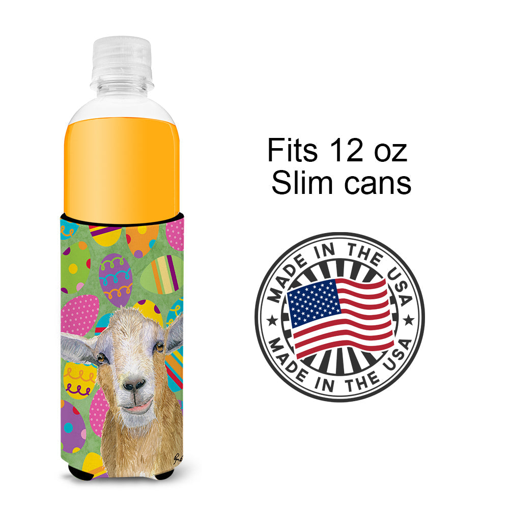 Goat Easter Eggs Slim Can Hugger , Insulated Foam Hugger for 12 oz Slim Cans, Beer Bottles & Water Bottles, Printed in USA