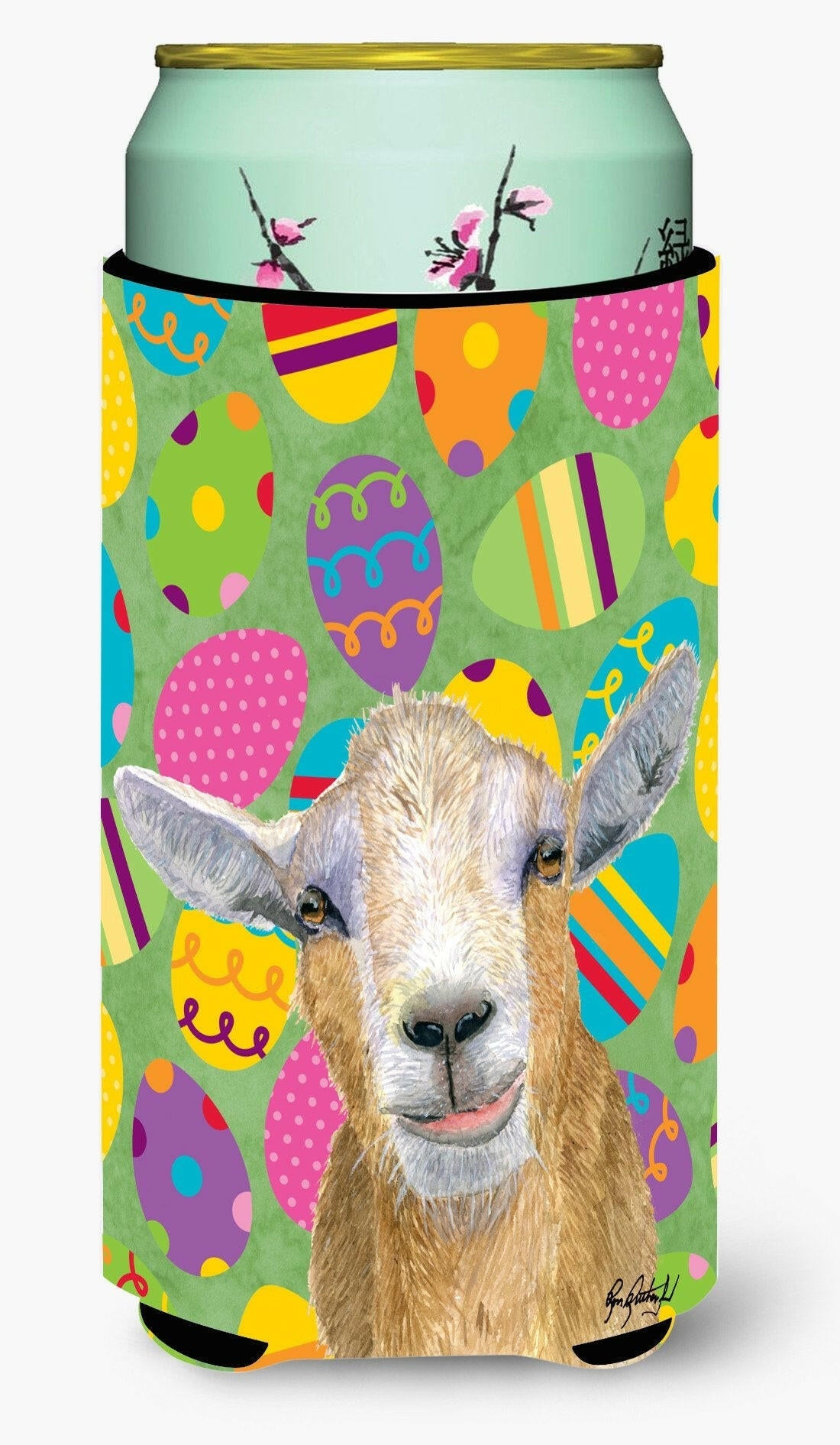 Goat Easter Eggs Tall Boy Hugger Can Cooler Sleeve Machine Washable Drink Collapsible Insulator Beverage Insulated Holder