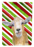 Goat Red Snowflakes Holiday Christmas  House Flag 28x40 Porch Sleeve Pole Decorative Outside Yard Banner Artwork Wall Hanging, Polyester