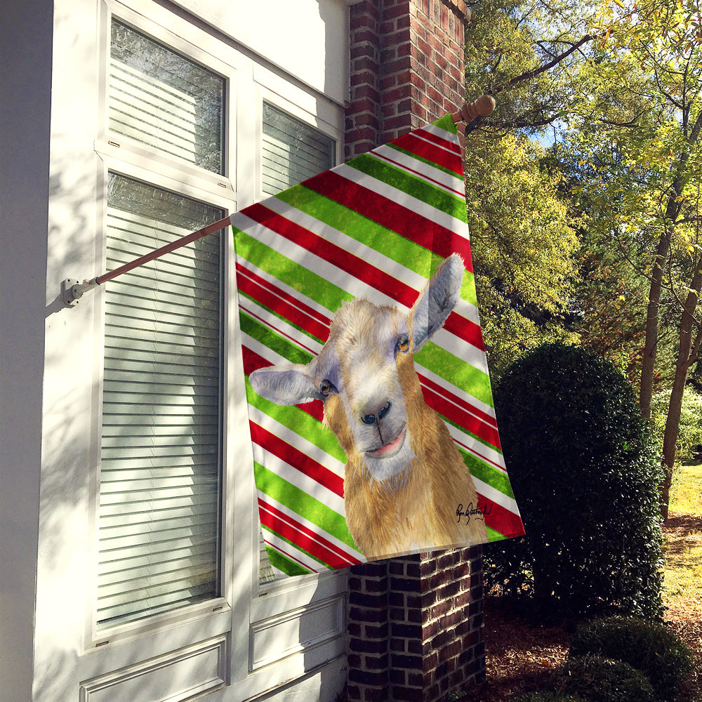 Goat Red Snowflakes Holiday Christmas  House Flag 28x40 Porch Sleeve Pole Decorative Outside Yard Banner Artwork Wall Hanging, Polyester