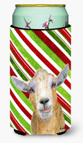 Goat Red Snowflakes Holiday Christmas  Tall Boy Hugger Can Cooler Sleeve Machine Washable Drink Collapsible Insulator Beverage Insulated Holder