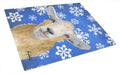 Goat Winter Snowflakes Holiday Cutting Board Tempered Glass Kitchen Cutting Surface, Heat Resistant Chopping, Non-Slip Feet, Food Prep & Serving