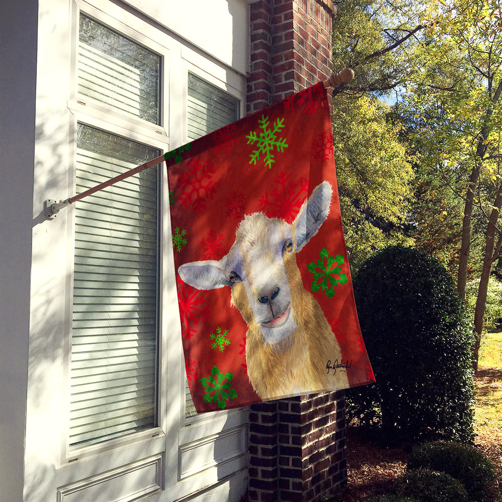 Goat Candy Cane Holiday Christmas House Flag 28x40 Porch Sleeve Pole Decorative Outside Yard Banner Artwork Wall Hanging, Polyester