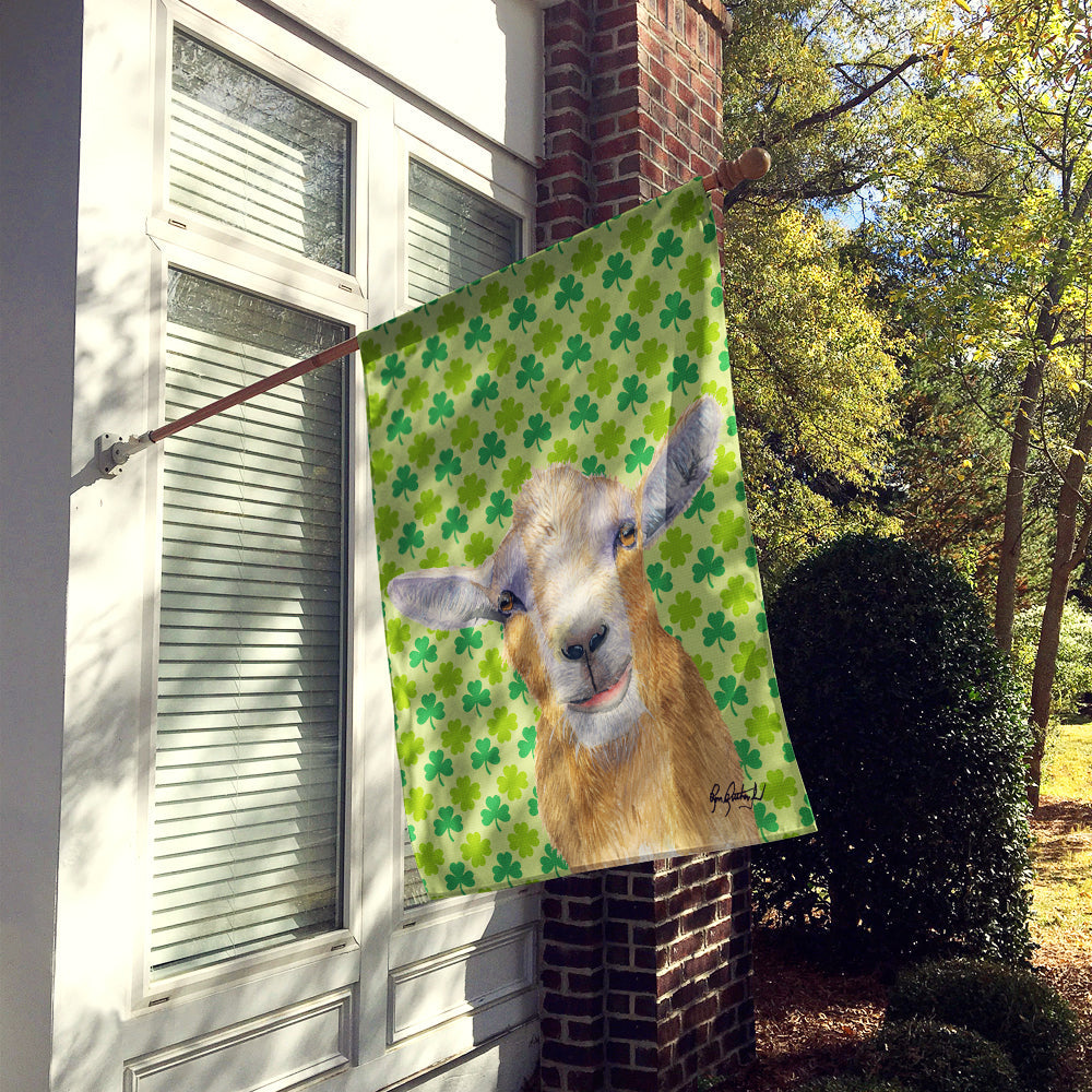 Goat St Patrick's Day House Flag 28x40 Porch Sleeve Pole Decorative Outside Yard Banner Artwork Wall Hanging, Polyester