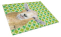 Goat St Patrick's Day Cutting Board Tempered Glass Kitchen Cutting Surface, Heat Resistant Chopping, Non-Slip Feet, Food Prep & Serving