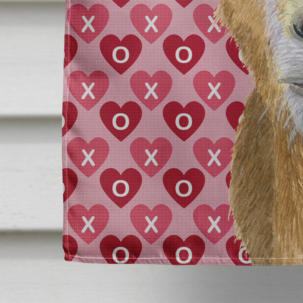 Goat Hearts and Love House Flag 28x40 Porch Sleeve Pole Decorative Outside Yard Banner Artwork Wall Hanging, Polyester