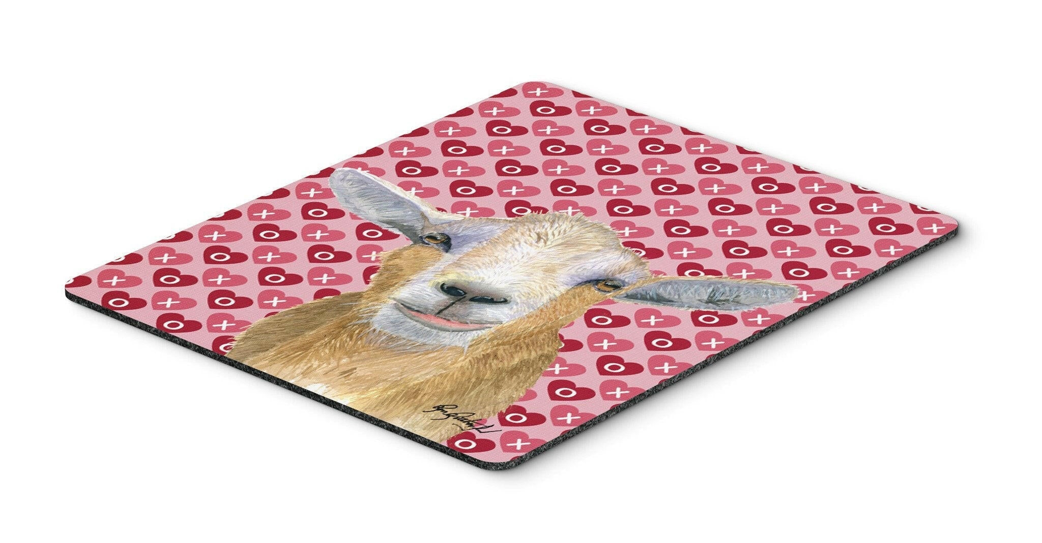 Goat Hearts and Love Mouse Pad, Heat Resistant Trivet Hot Pad , Non Slip Rubber Desk Mat, Kitchen Counter Protector, Home Office Decor Gift