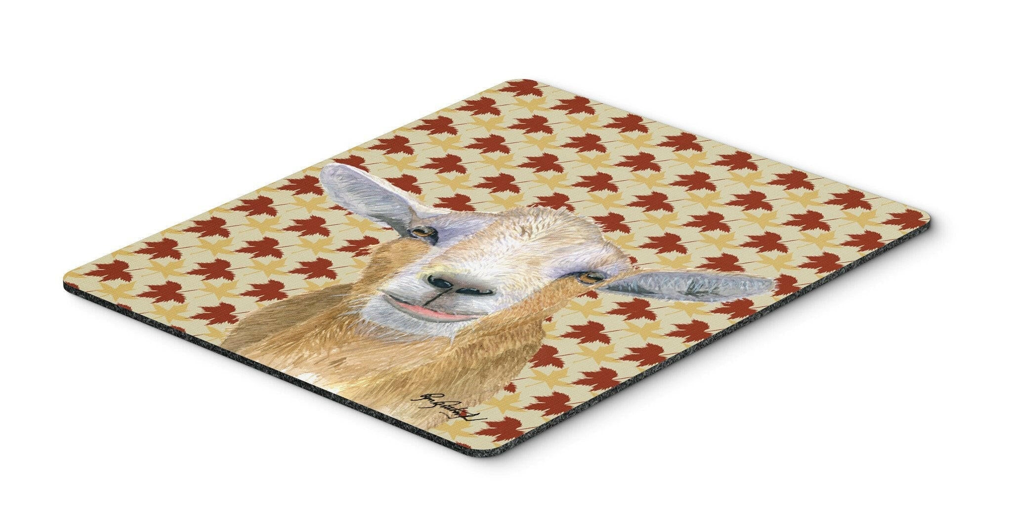 Goat Fall Leaves Mouse Pad, Heat Resistant Trivet Hot Pad , Non Slip Rubber Desk Mat, Kitchen Counter Protector, Home Office Decor Gift