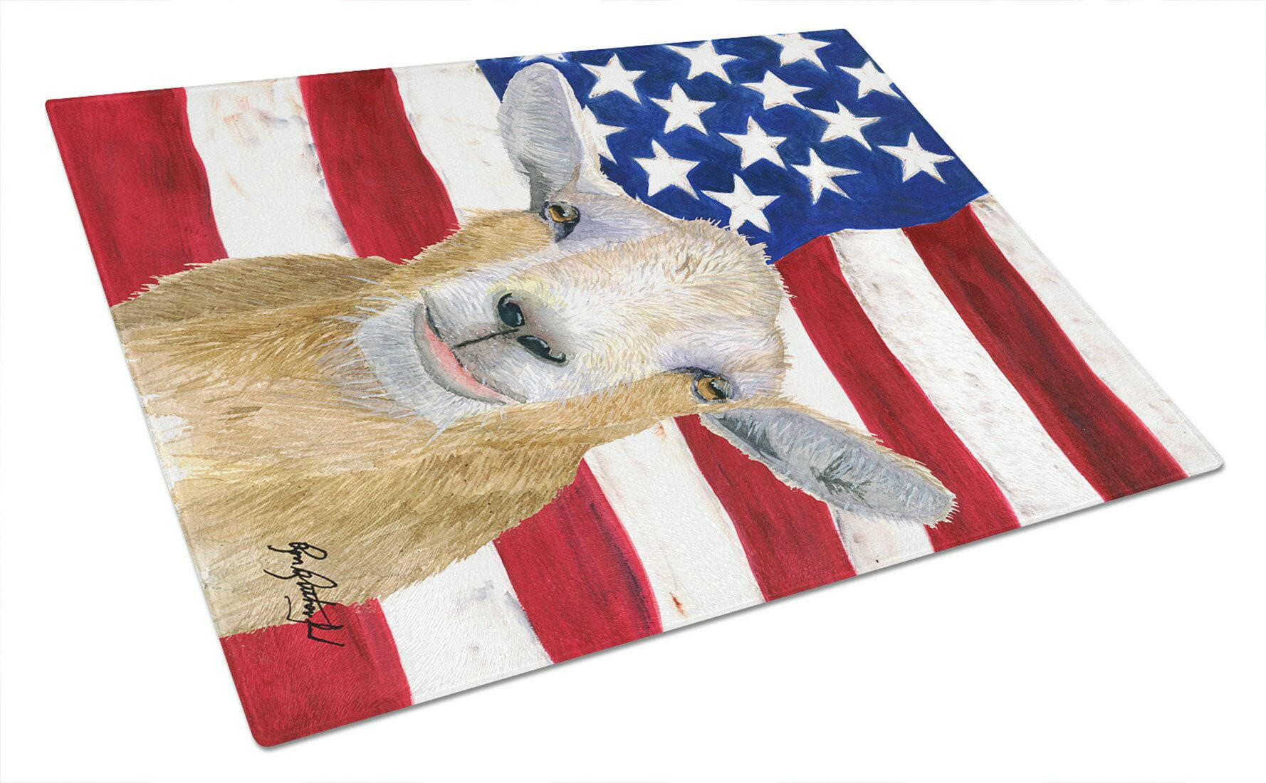 Goat Cutting Board Tempered Glass Kitchen Cutting Surface, Heat Resistant Chopping, Non-Slip Feet, Food Prep & Serving
