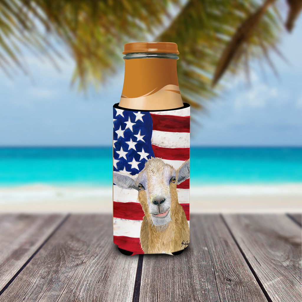 Goat Slim Can Hugger , Insulated Foam Hugger for 12 oz Slim Cans, Beer Bottles & Water Bottles, Printed in USA