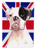 Boxer Cooper with English Union Jack British Flag House Flag 28x40 Porch Sleeve Pole Decorative Outside Yard Banner Artwork Wall Hanging, Polyester
