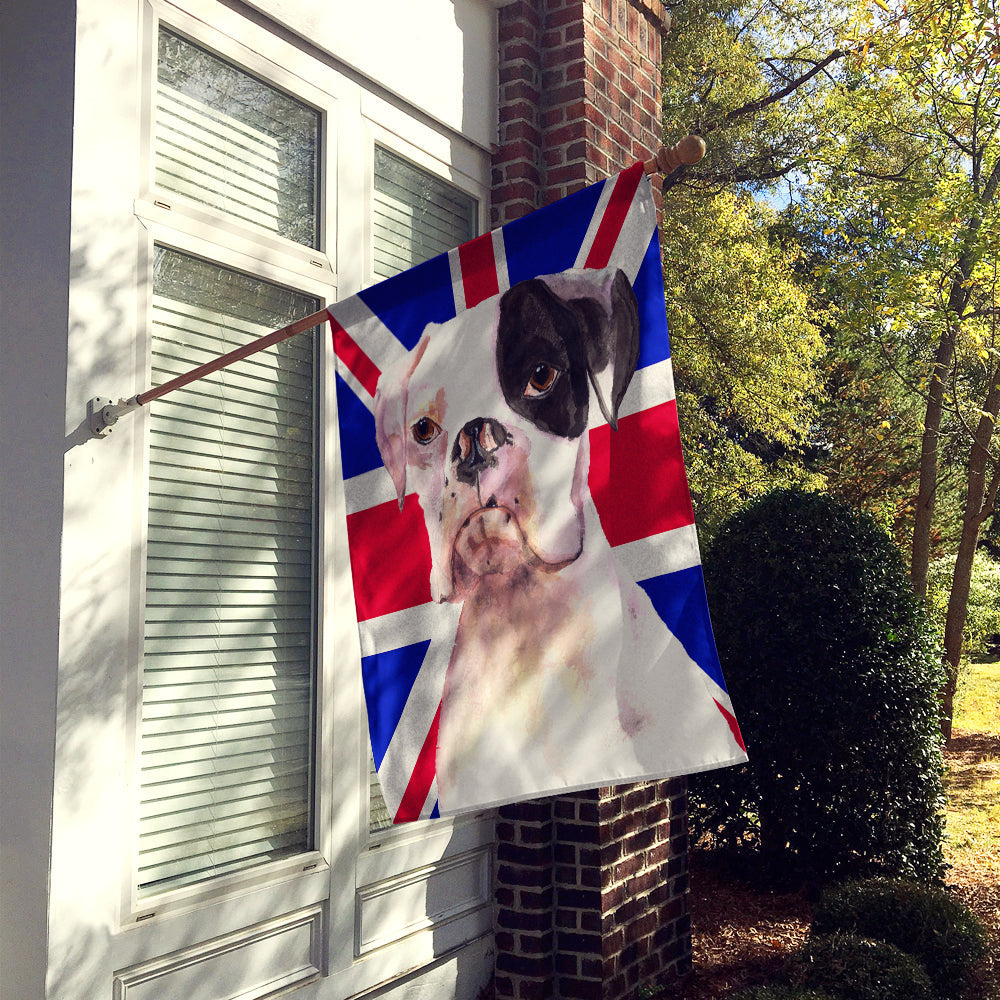 Boxer Cooper with English Union Jack British Flag House Flag 28x40 Porch Sleeve Pole Decorative Outside Yard Banner Artwork Wall Hanging, Polyester