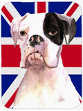 Boxer Cooper with English Union Jack British Flag Cutting Board Tempered Glass Kitchen Cutting Surface, Heat Resistant Chopping, Non-Slip Feet, Food Prep & Serving