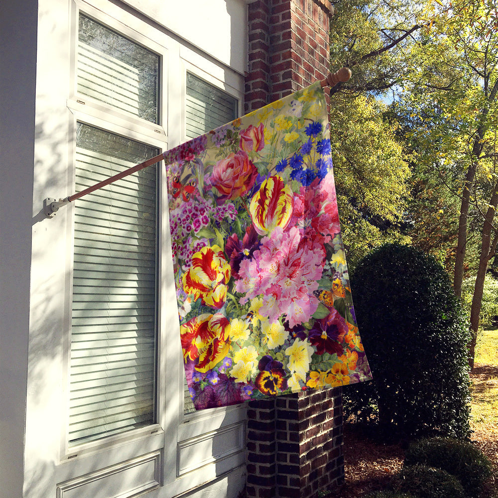 Summer Floral by Anne Searle House Flag 28x40 Porch Sleeve Pole Decorative Outside Yard Banner Artwork Wall Hanging, Polyester