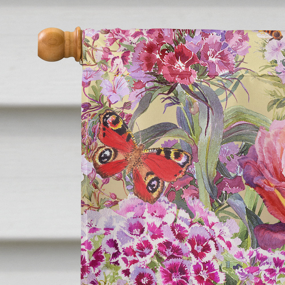 Summer Floral by Anne Searle House Flag 28x40 Porch Sleeve Pole Decorative Outside Yard Banner Artwork Wall Hanging, Polyester