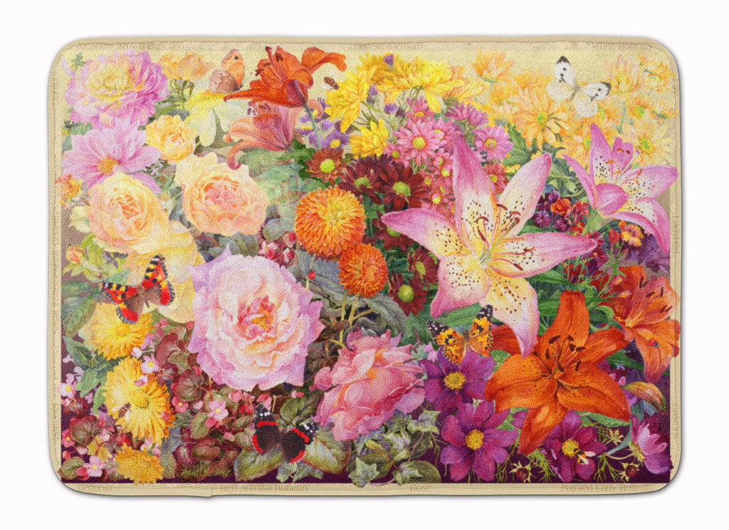 Autumn Floral by Anne Searle Memory Foam Kitchen Mat Machine Washable Anti-Fatigue Cushion Comfort Bath or Kitchen Rug