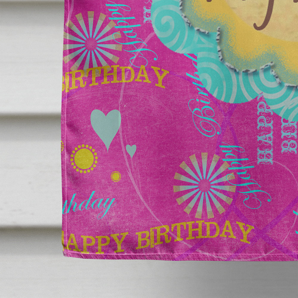 Happy Birthday The Big Day Pink House Flag 28x40 Porch Sleeve Pole Decorative Outside Yard Banner Artwork Wall Hanging, Polyester
