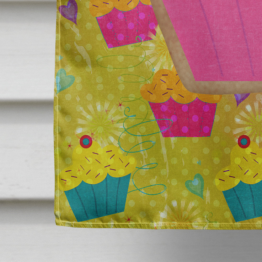 Cupcake House Flag 28x40 Porch Sleeve Pole Decorative Outside Yard Banner Artwork Wall Hanging, Polyester