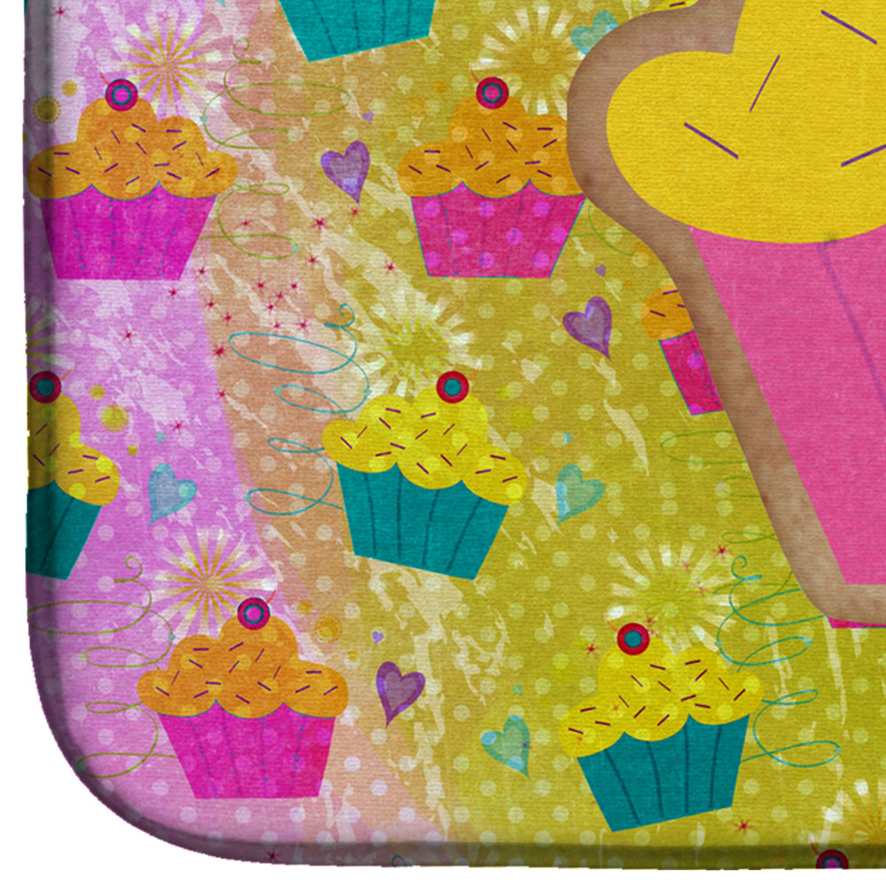 Cupcake Dish Drying Mat Absorbent Dish Drying Mat Pad for Kitchen Counter Dish Drainer Mat for Countertop, 14 x 21", Multicolor