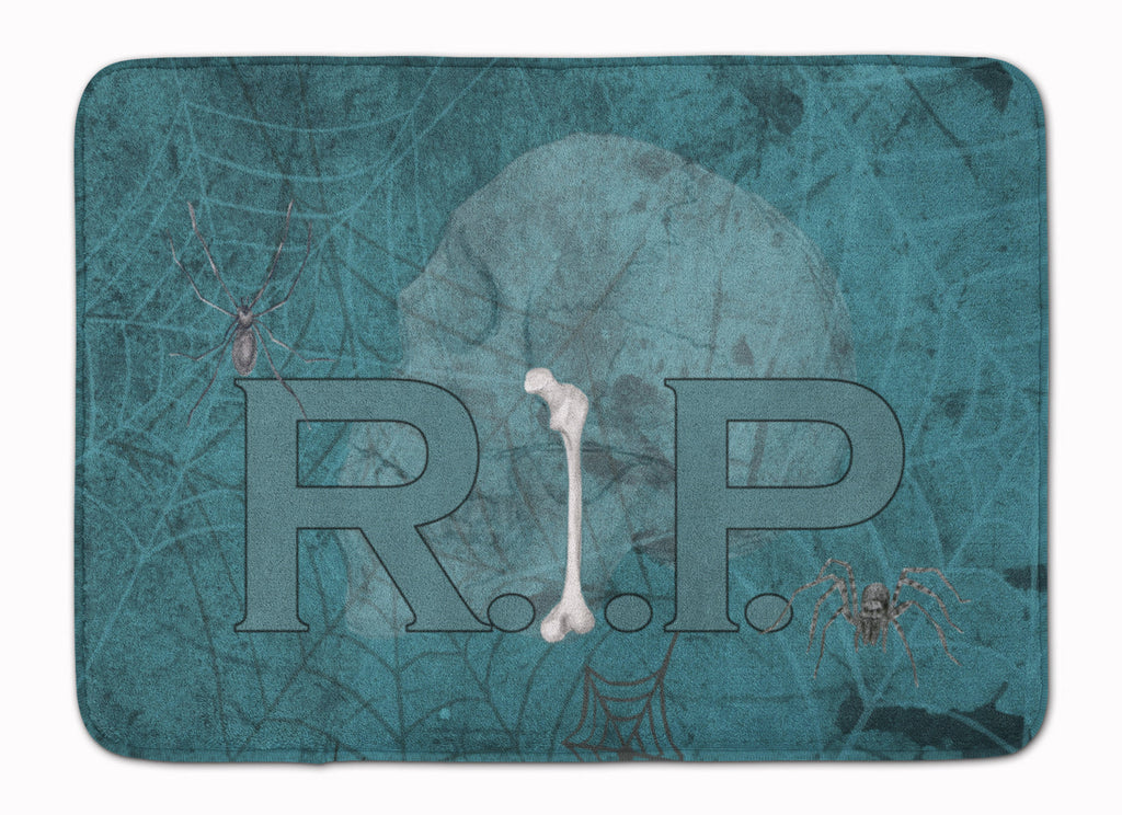 RIP Rest in Peace with spider web Halloween Memory Foam Kitchen Mat Machine Washable Anti-Fatigue Cushion Comfort Bath or Kitchen Rug