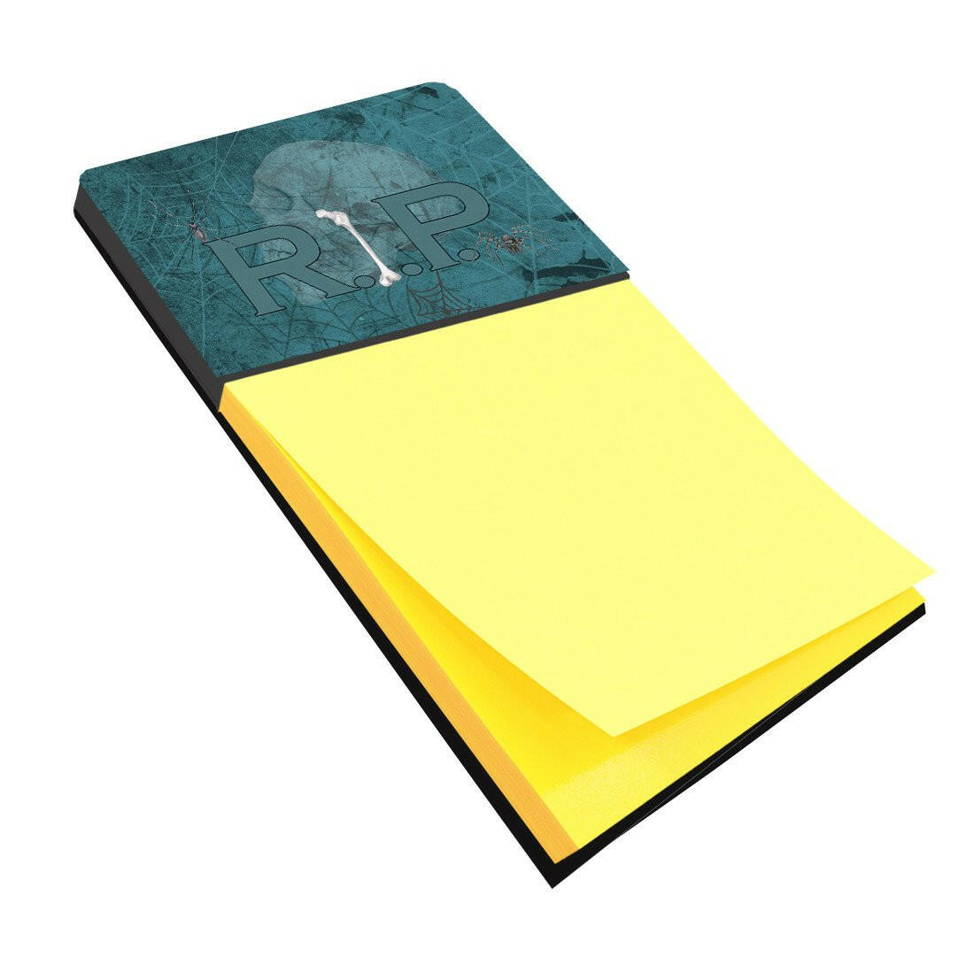 RIP Rest in Peace with spider web Halloween Watercolor Sticky Note Holder Refillable Dispenser Desk Accessory 3x3 Pad Gift