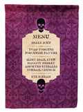 Goulish Menu including Eye Screen Snake soup Halloween House Flag 28x40 Porch Sleeve Pole Decorative Outside Yard Banner Artwork Wall Hanging, Polyester