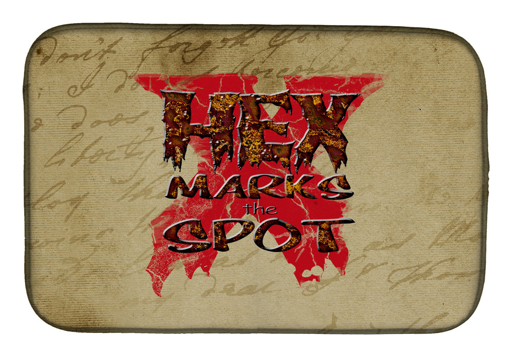 Hex marks the spot Halloween Dish Drying Mat Absorbent Dish Drying Mat Pad for Kitchen Counter Dish Drainer Mat for Countertop, 14 x 21", Multicolor