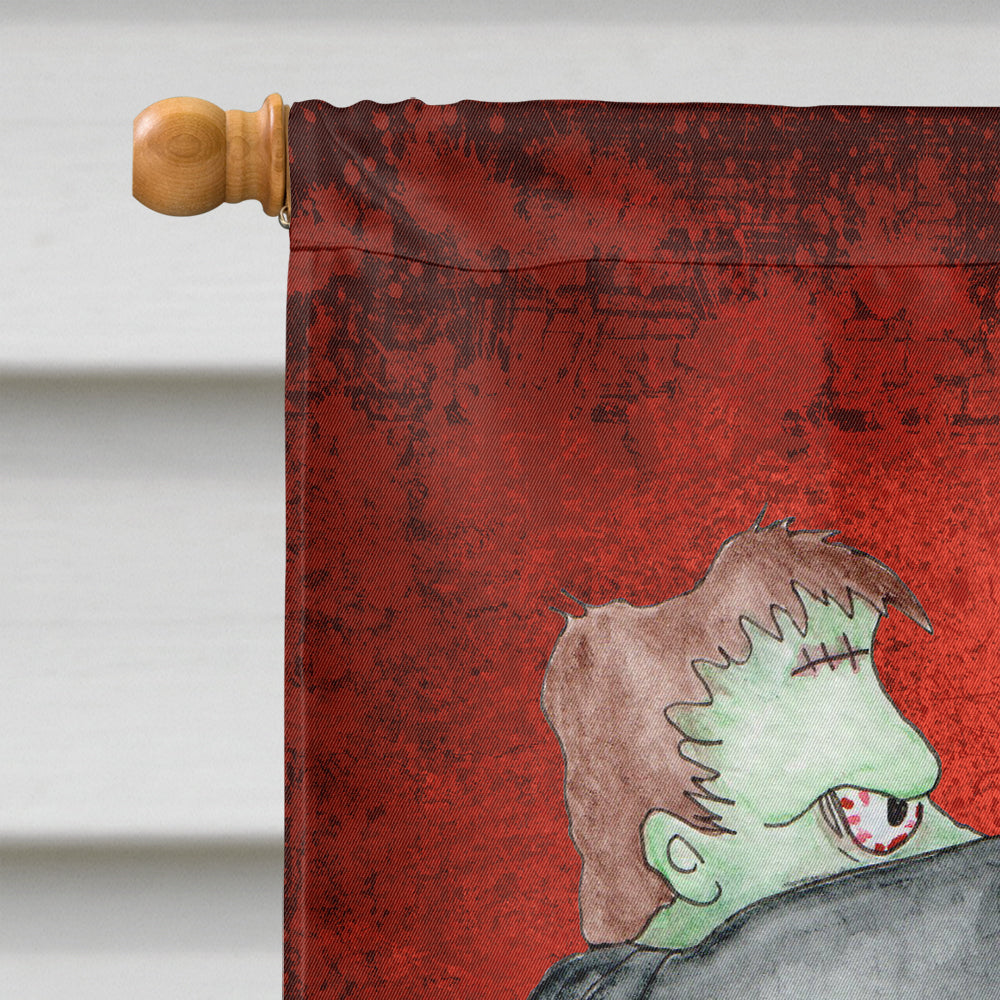 Little House of Horrors with Frankenstein Halloween House Flag 28x40 Porch Sleeve Pole Decorative Outside Yard Banner Artwork Wall Hanging, Polyester