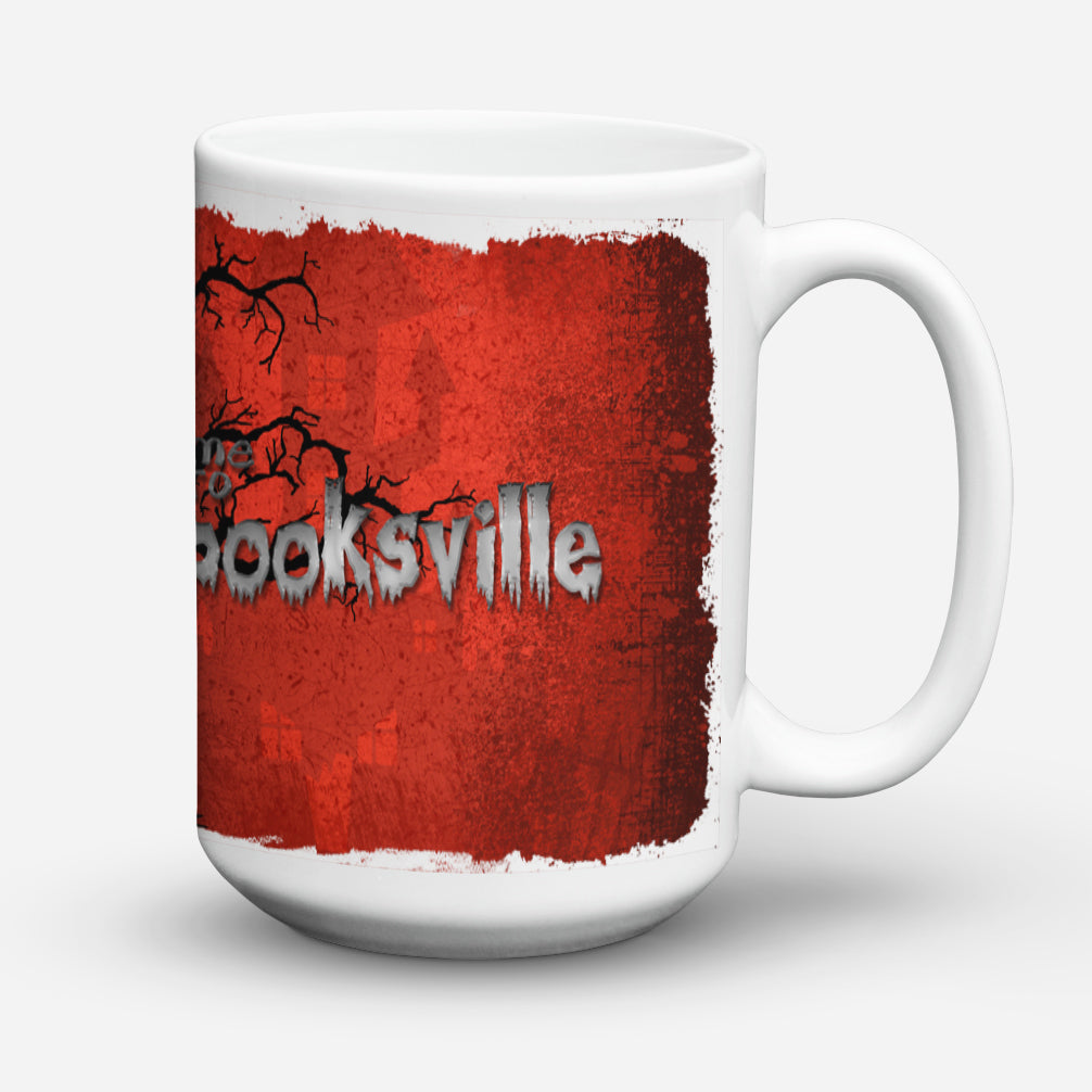 Welcome to Spooksville Halloween Ceramic Coffee Mug 15 oz Decorative Large C Handle Mug Cup for Tea, Cocoa Hot Chocolate