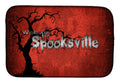 Welcome to Spooksville Halloween Dish Drying Mat Absorbent Dish Drying Mat Pad for Kitchen Counter Dish Drainer Mat for Countertop, 14 x 21", Multicolor