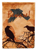 Beware of the Black Crows Halloween House Flag 28x40 Porch Sleeve Pole Decorative Outside Yard Banner Artwork Wall Hanging, Polyester