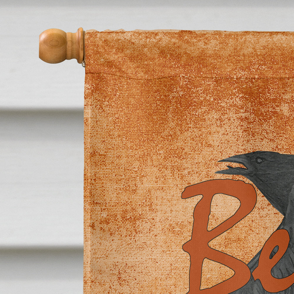 Beware of the Black Crows Halloween House Flag 28x40 Porch Sleeve Pole Decorative Outside Yard Banner Artwork Wall Hanging, Polyester