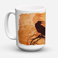 Beware of the Black Crows Halloween Ceramic Coffee Mug 15 oz Decorative Large C Handle Mug Cup for Tea, Cocoa Hot Chocolate