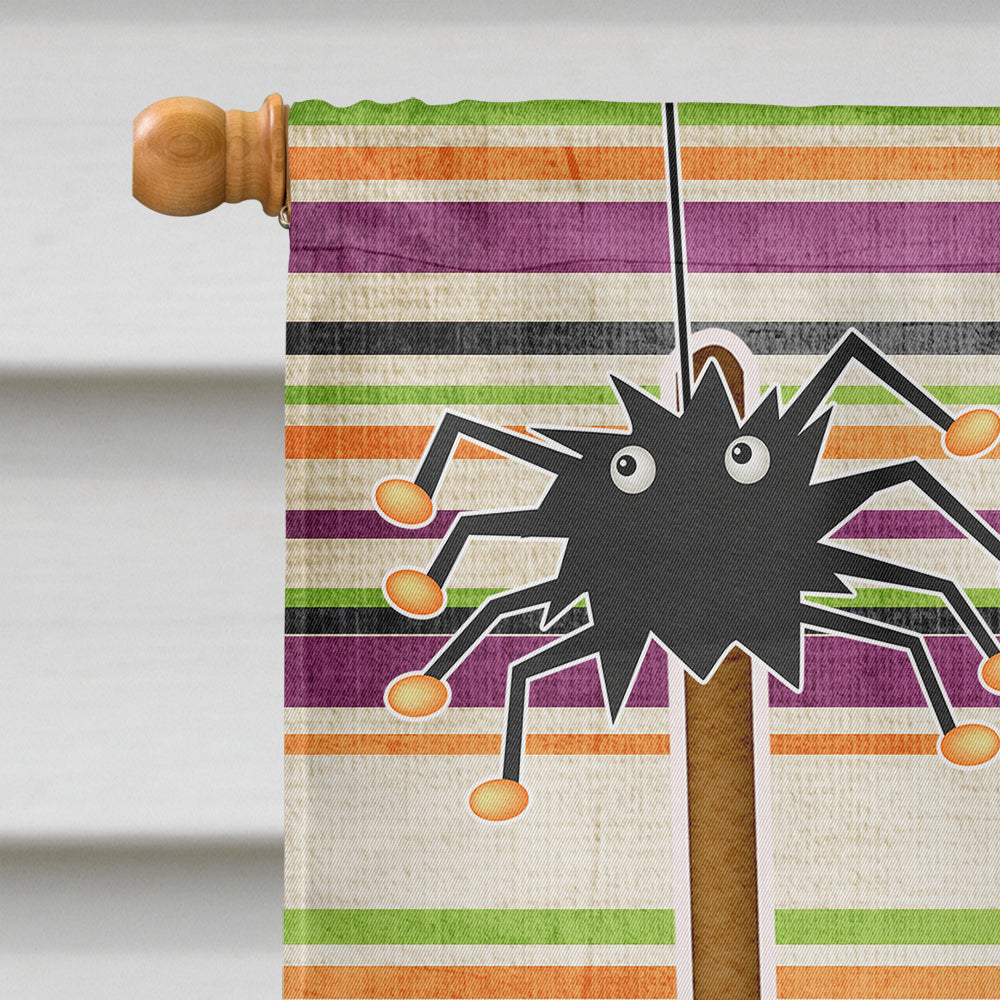 Witch Costume and Broom on Stripes Halloween House Flag 28x40 Porch Sleeve Pole Decorative Outside Yard Banner Artwork Wall Hanging, Polyester
