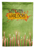 Witches and Warlocks Halloween House Flag 28x40 Porch Sleeve Pole Decorative Outside Yard Banner Artwork Wall Hanging, Polyester