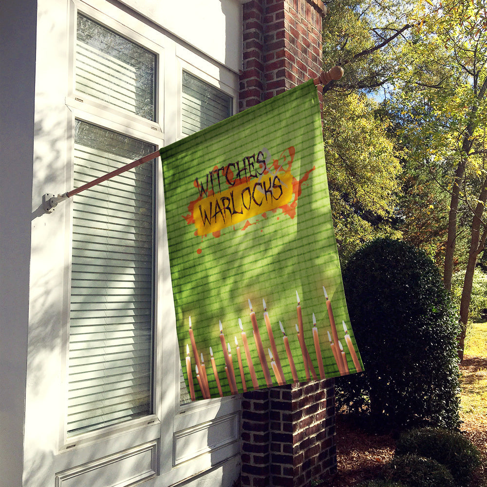 Witches and Warlocks Halloween House Flag 28x40 Porch Sleeve Pole Decorative Outside Yard Banner Artwork Wall Hanging, Polyester