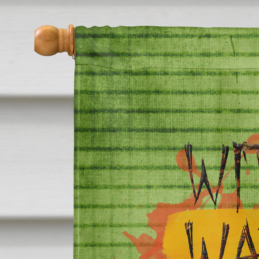 Witches and Warlocks Halloween House Flag 28x40 Porch Sleeve Pole Decorative Outside Yard Banner Artwork Wall Hanging, Polyester