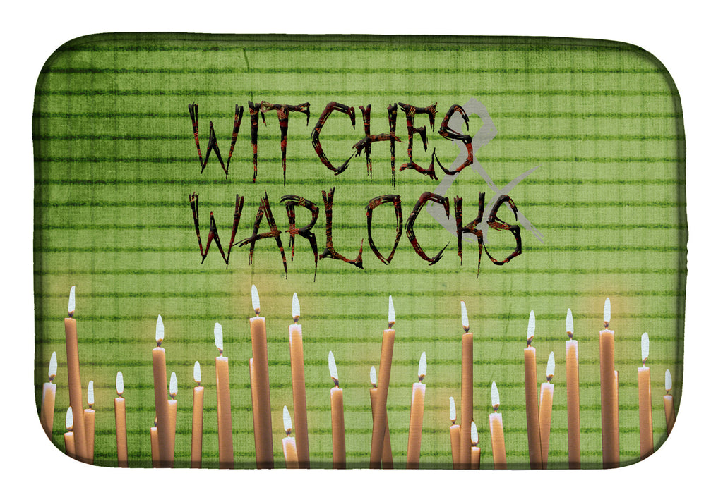 Witches and Warlocks Halloween Dish Drying Mat Absorbent Dish Drying Mat Pad for Kitchen Counter Dish Drainer Mat for Countertop, 14 x 21", Multicolor