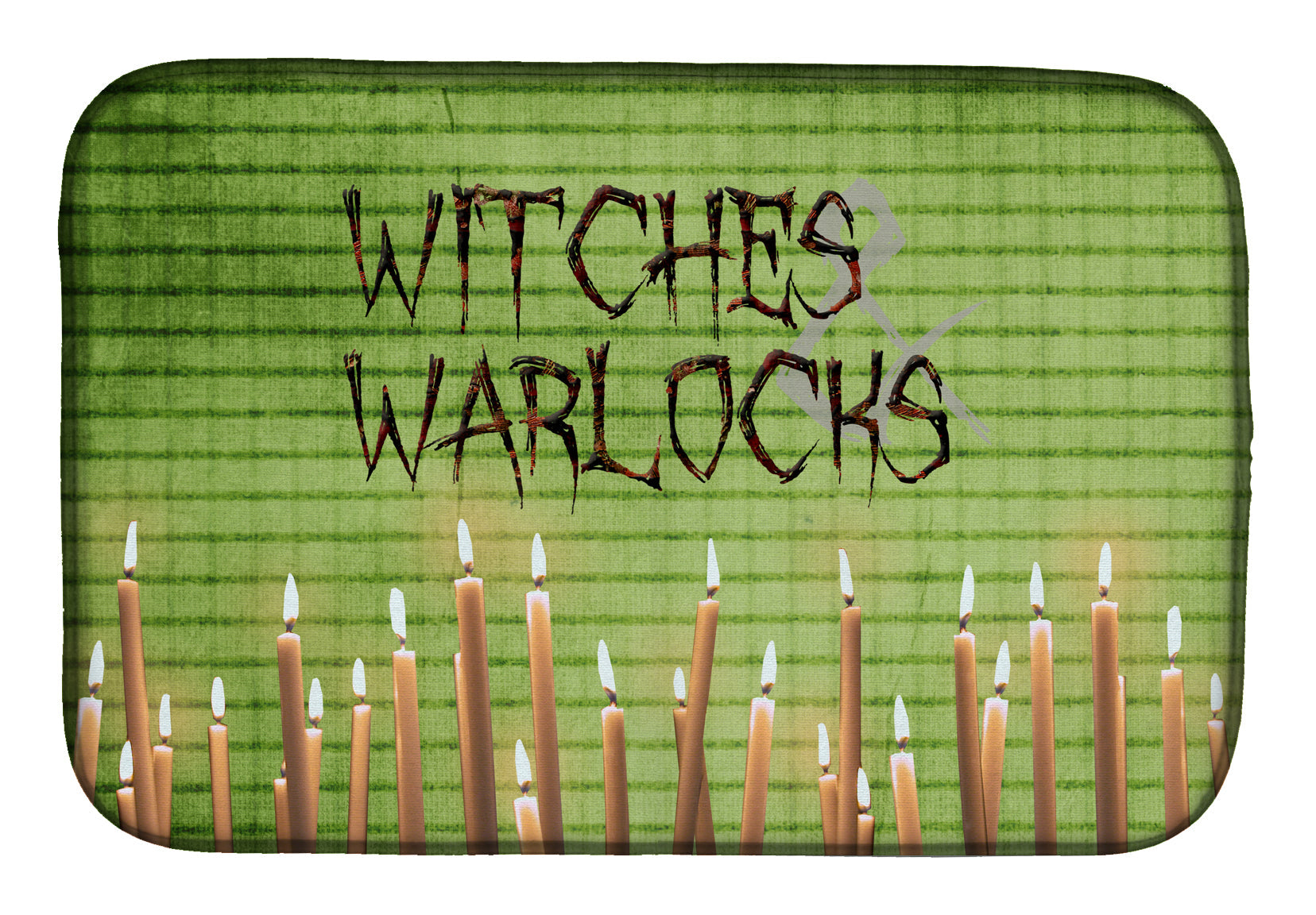 Witches and Warlocks Halloween Dish Drying Mat Absorbent Dish Drying Mat Pad for Kitchen Counter Dish Drainer Mat for Countertop, 14 x 21", Multicolor