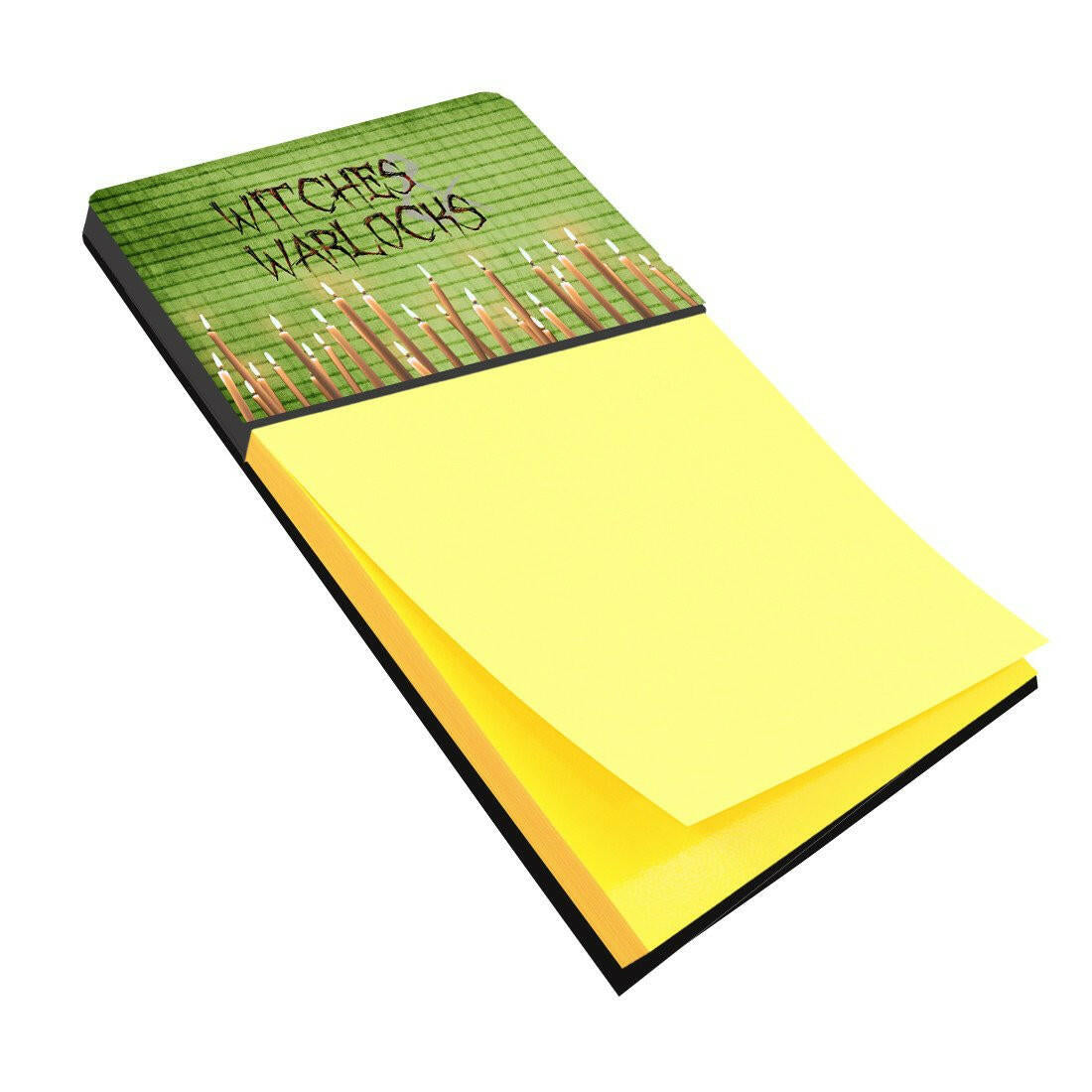 Witches and Warlocks Halloween Watercolor Sticky Note Holder Refillable Dispenser Desk Accessory 3x3 Pad Gift