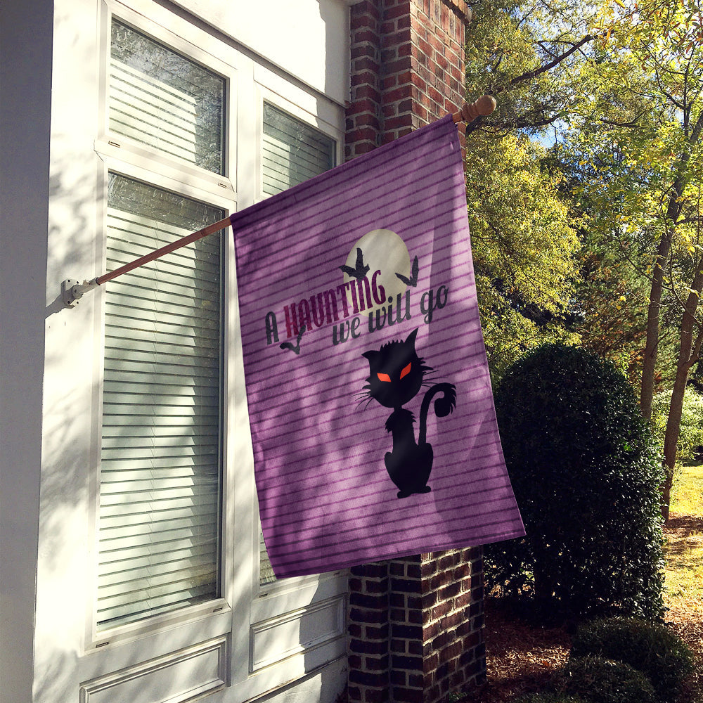 A Haunting we will go Halloween House Flag 28x40 Porch Sleeve Pole Decorative Outside Yard Banner Artwork Wall Hanging, Polyester